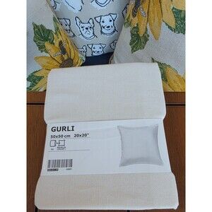 New IKEA GURLI Cushion Cover 20"x20" (50x50 cm) Off-White 100% Cotton
